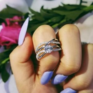 NWOT CZ Wedding Set Size 7